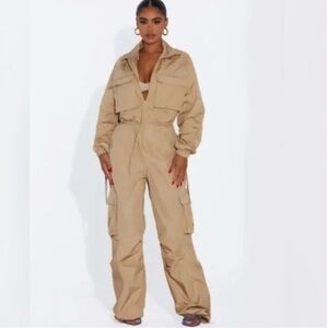 Naked Wardrobe Windbreaker Cargo Jumpsuit